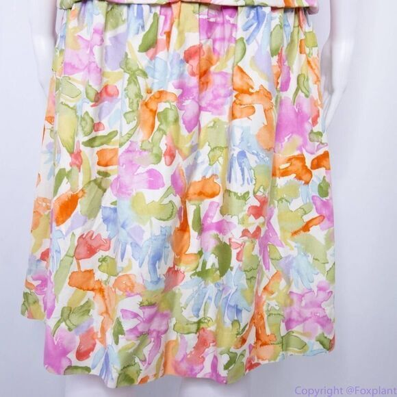 Vintage Sylvia Whyte for Saks Fifth Avenue multicolor floral print dress size 14 - Picture 13 of 16